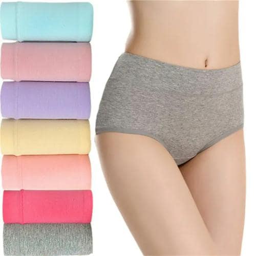 Women High Waist Cotton Underwear Ladies Panties Multipack Assorted Color Pack of 3(30 TILL 34)