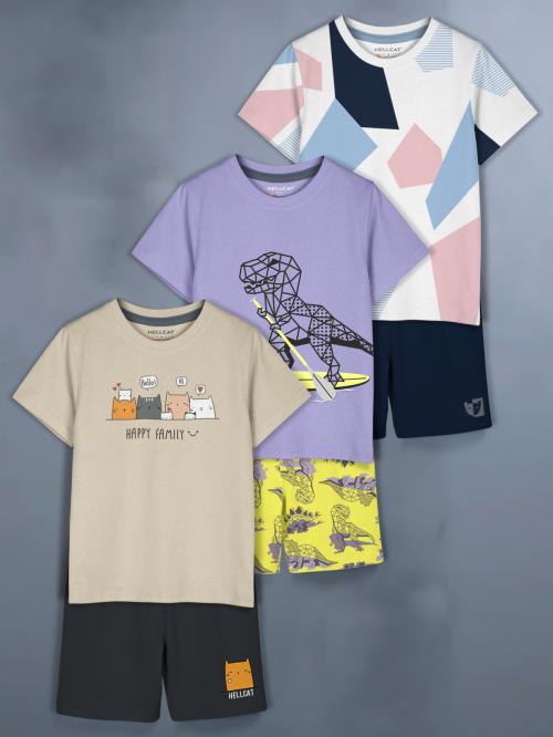 HELLCAT Girls Western Wear Clothing Set with Top & Shorts - Pack 3