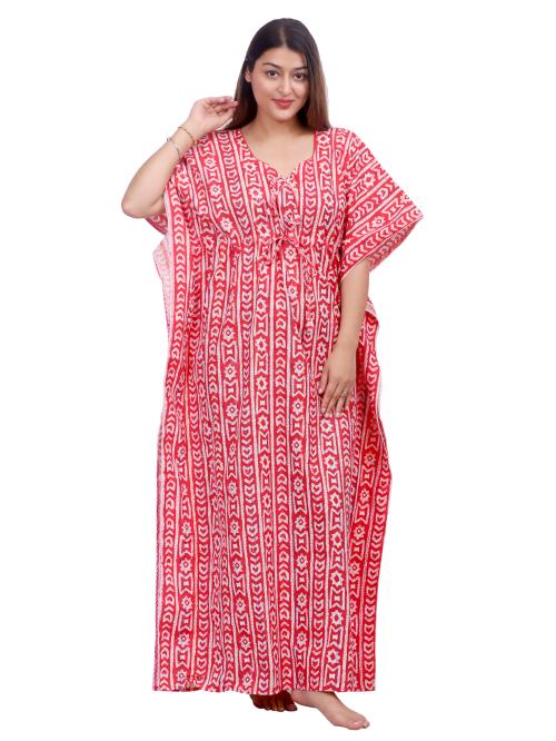 Buy NACNO Women's Printed Cotton Kaftan Nighty/Maxi/Nightgown Online at