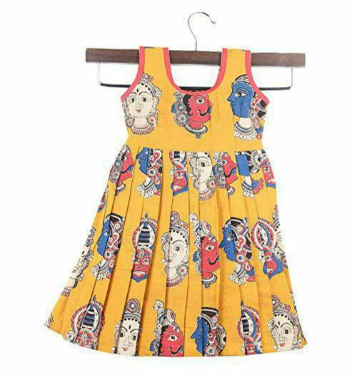 Shivangi clothing Girls Kalamkari Ghagra Set