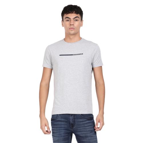 t-base Cotton Lycra Melange T-Shirt For Men - Grey