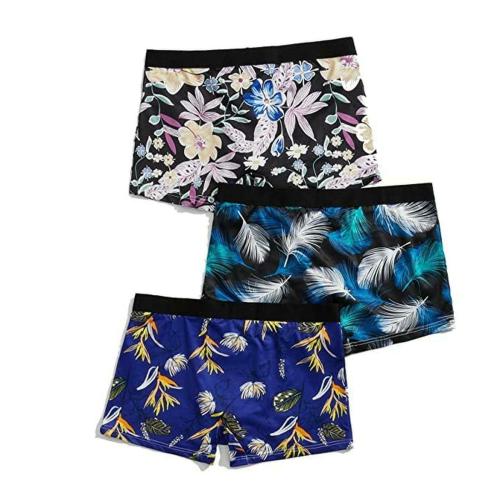 Kalubhar Men Multicolor Camouflage Printed Ice Silk Breathable pack of 3 Boxers, Large