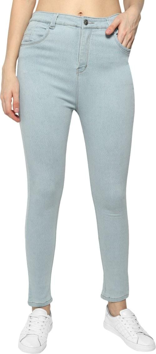 LIVE OK Women Light Blue Denim Skinny Jeans