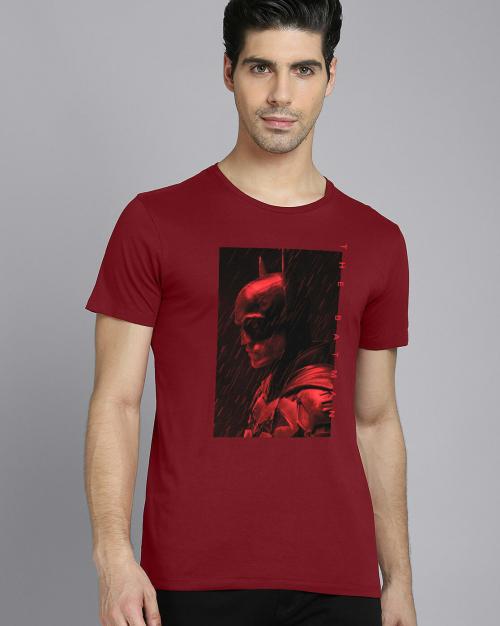 Young Men The Batman Printed Red Tshirt