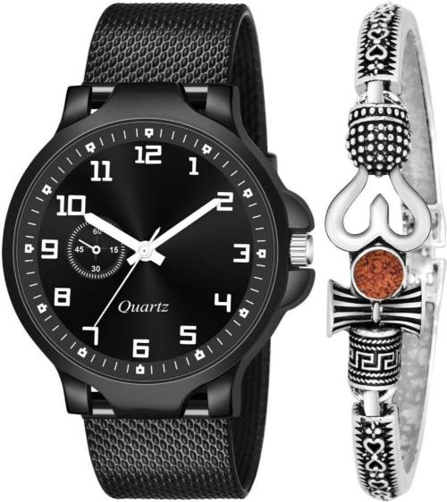 Bolun Analog Black Dial Black Strap Watch For Men
