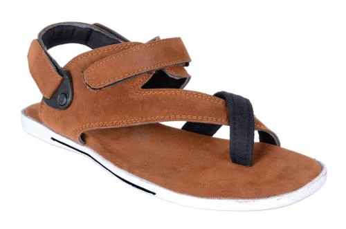 Royal Cruzz Suede Tan Velcro Sandals For Men
