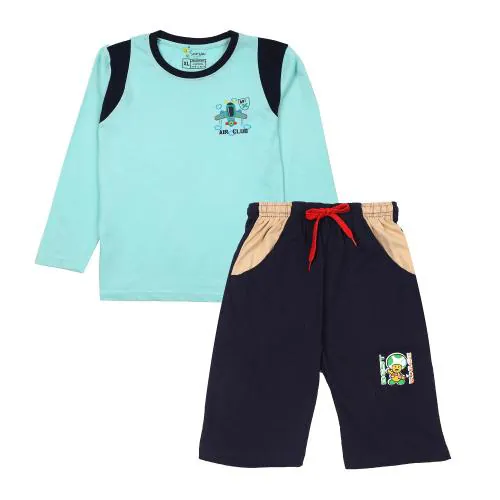SURYA MAX KIDS FULL SLEEVE T-SHIRT AND SHORTS COMBO
