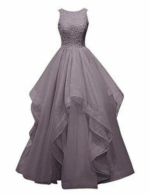 TILISM Girls Grey Net Maxi Gown Dress 3 - 4 Years
