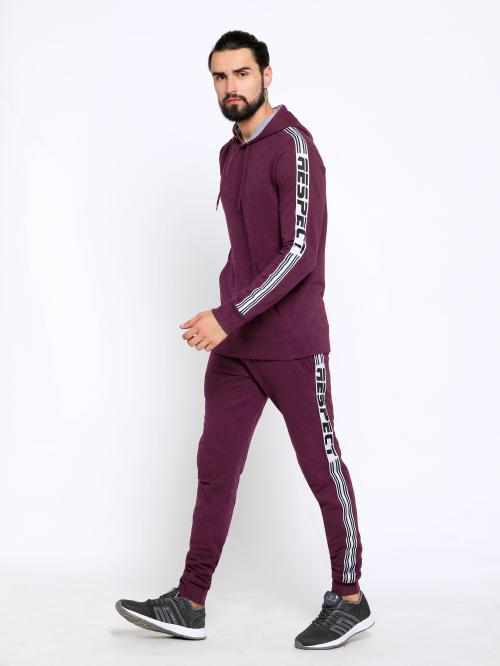 Maniac Printed Men's Maroon Tracksuit