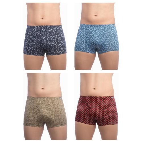 VIP Men's Assorted Brando Printed Cotton Pack of 4 Trunk