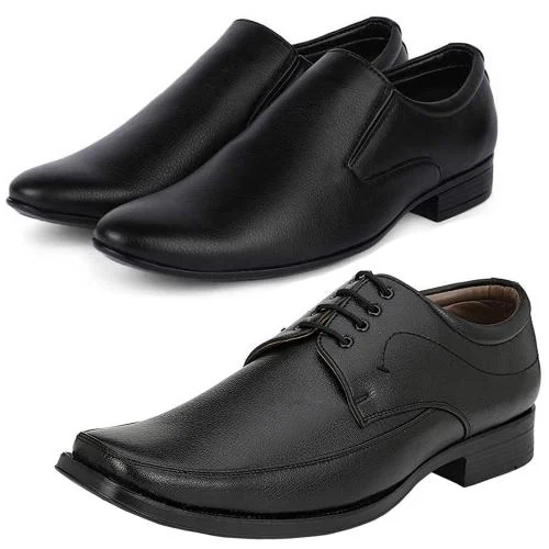 Vitoria Stylish Leather Formal shoes Combo For Men And Boys (Pack Of 2 ...