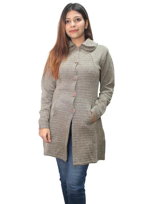 Hautemoda Women Woolen Long Cardigan .