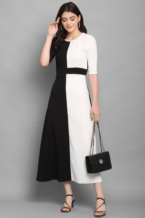 Purvaja Women Black Empire Western Dress