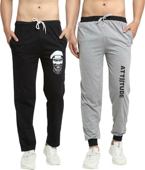 Vimal Jonney Men Multicolor Printed Pure Cotton Track Pants (Pack of 2)