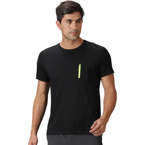 DOMIN8 MEN'S OUTDOOR T-SHIRT WITH NYLON ZIPPED POCKET