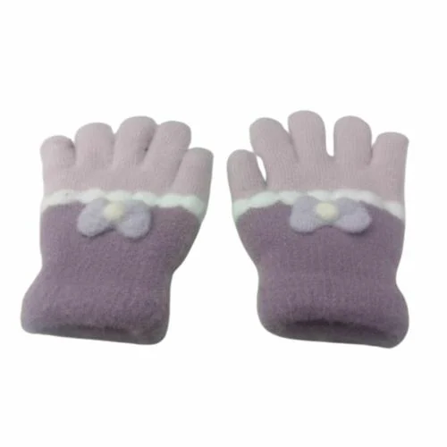 Cdeck Premium Multicolor Woolen Gloves for Kids fits for 10-15 Years | Single