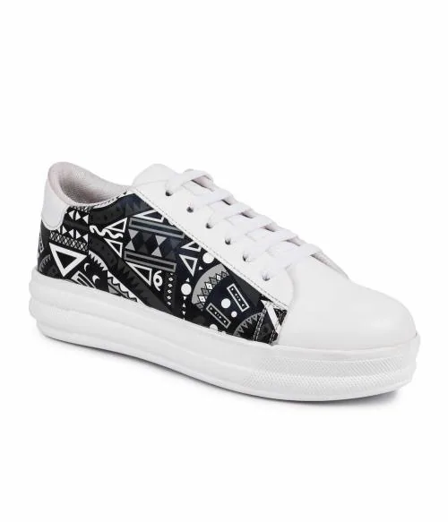 Longwalk Black Lace-up Lightweight Comfortable Walking Sneaker Casual Shoes for Women