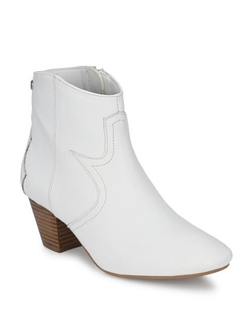 Delize Womens white Ankle Boots