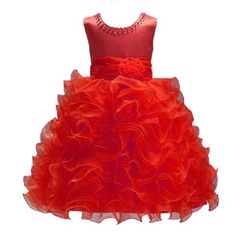 Naz Mannat Fashion Baby Girls Red Solid Polyester, Cotton A-Line Dress