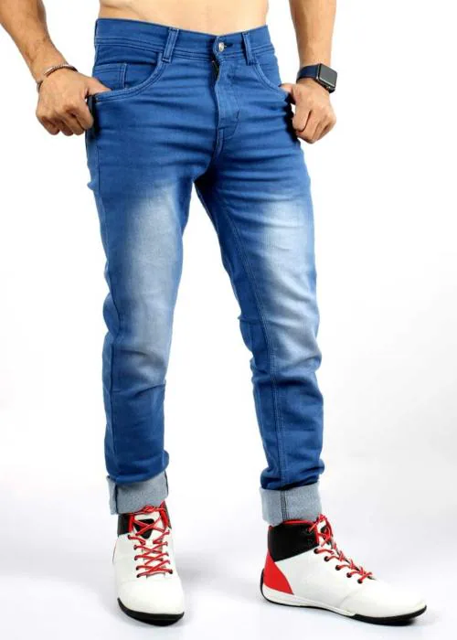 BuaGi Collection Denim Spray effect Jeans for Men (Blue)