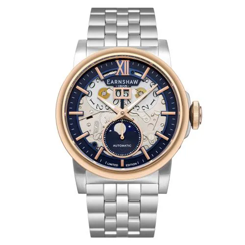 EARNSHAW Architects Limited Edition Automatic Skeleton Moonphase Watch For Men -ES-8241-55