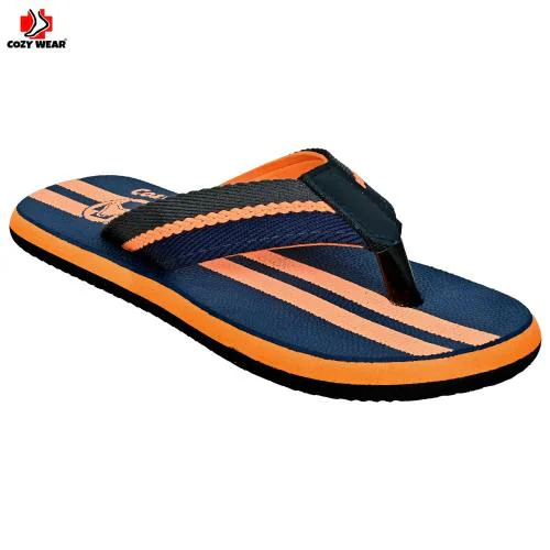 Cozy Wear Premium Slippers Hawai Chappal Rubber Flip Flops Slippers, Comfortable & Ultra-Light G-259 Orange (7)