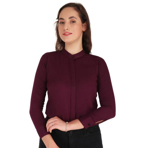 Hunoor Formal Women and Girls Shirts Purple Size Pack of 1 l women formal shirt l women shirt