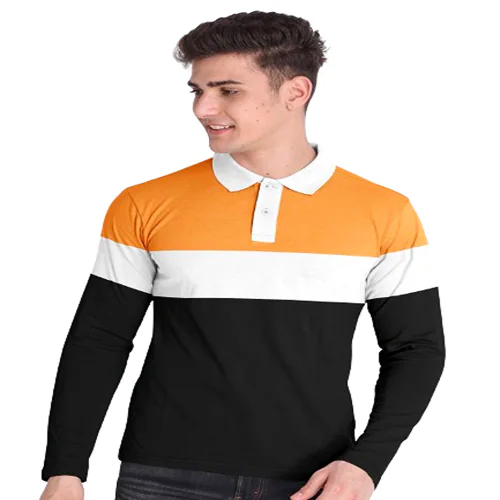 TEEMEX MEN POLO NECK FULL SLEEVE COTTON BLEND TSHIRT