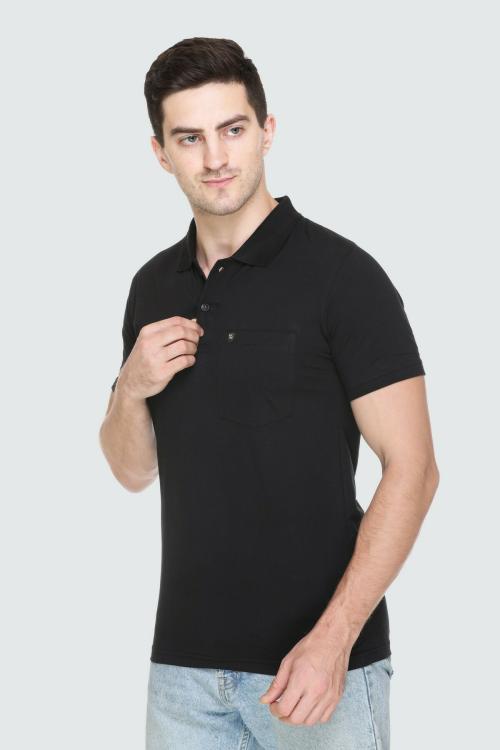 Buy White Moon Men Black Cotton Blend Solid TShirt Online at Best