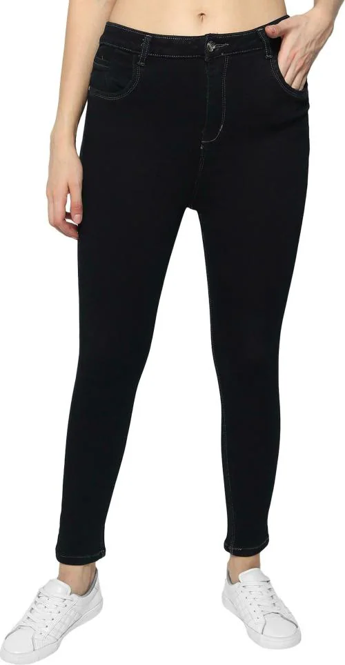 LIVE OK Women Dark Blue Denim Skinny Jeans