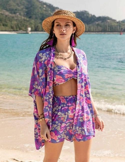 BOLD LOOK Beach Dresses for Women Co Ord Set Three Piece Dress Beach Wear for Women Goa Dresses