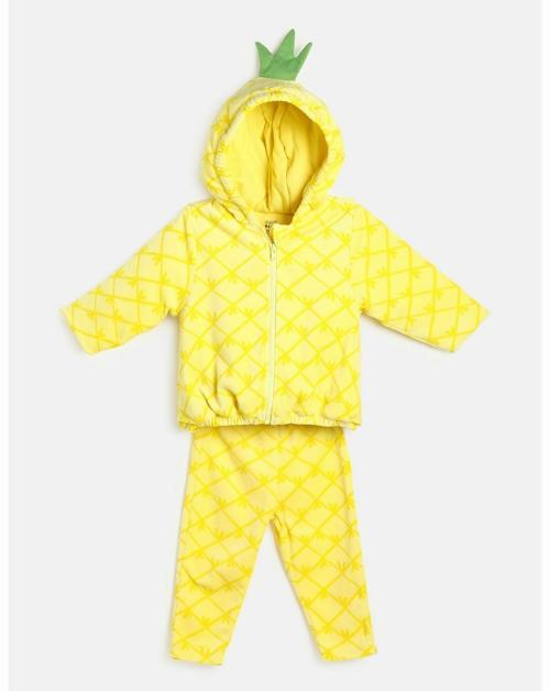 MINI KLUB Baby Girls Yellow Cotton Coordinate Set