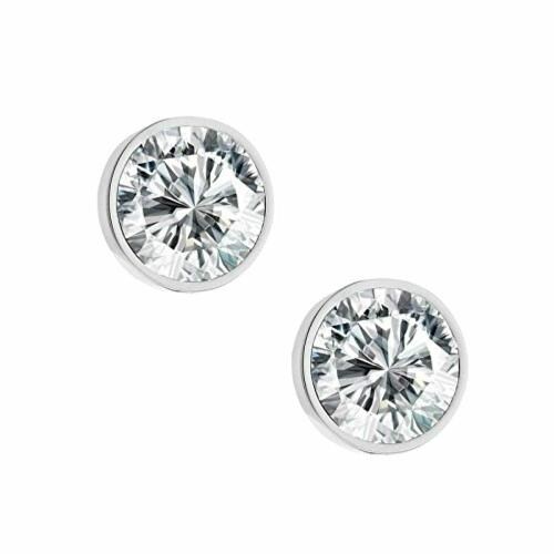 Peenzone Silver Plated Stud Earring Transparent (Women And Girls)