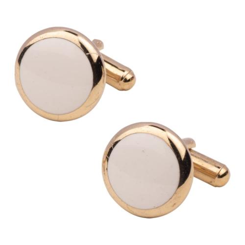 Buy The Tie Hub White and Silver Circular Bdf Cufflink (Men) Online at