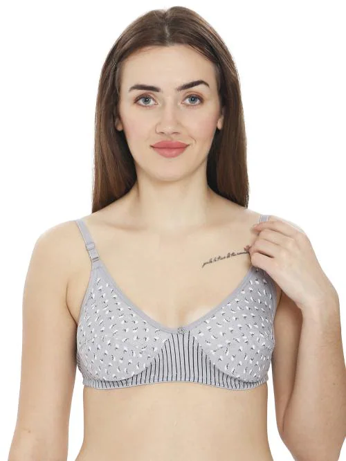 Buy ILRASO BETTIE TSHIRT GREY BRA EVERYDAY BRA COTTON BRA PRINT