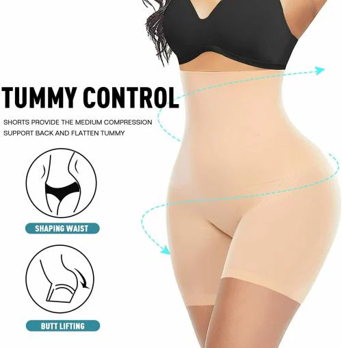 LAK 18 Women Waist Shapewear with Anti Rolling Strip Tummy Control Tucker Waist Slimming Panties Shapewear Underwear Waist Shapewear (Beige) XL