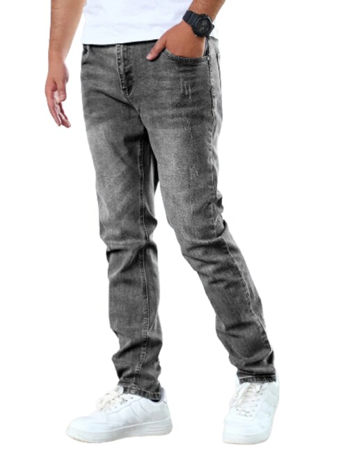 Qarsh Slim Fit Grey Jeans for Men (28)