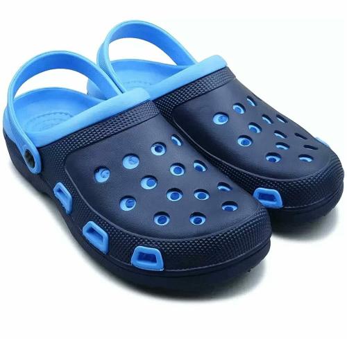 IAgri Text Light Weight | Best Fit | Anti Skid | Water Resistant | Cushioned Clogs for Men - Blue - 8 UK