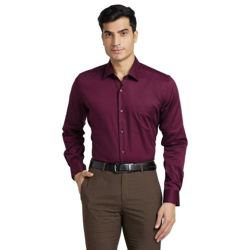 Raymond Men Dark Maroon Formal Shirt