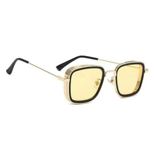 Kabir Singh Inspired Lightweight Sunglasses for Men and Women (Gold-Yellow)