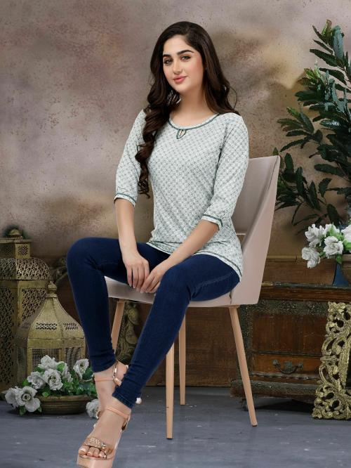 RibNee Ladies Short Tops - Green