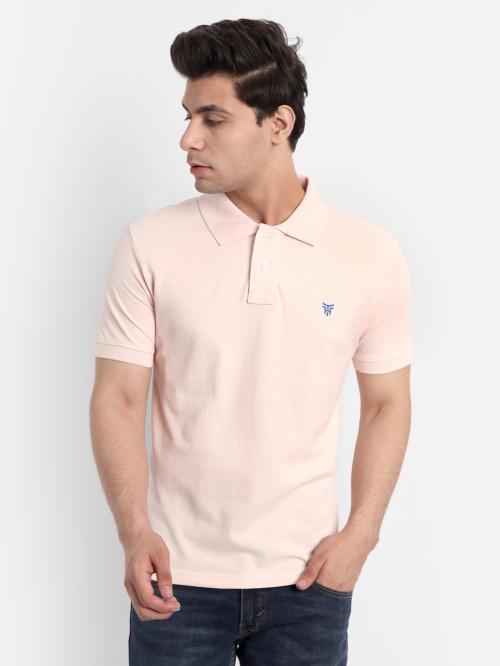 Tom Hiddle Mens solid Polo Premium cotton Tshirts | pack of 1 | Light Pink | XXXL