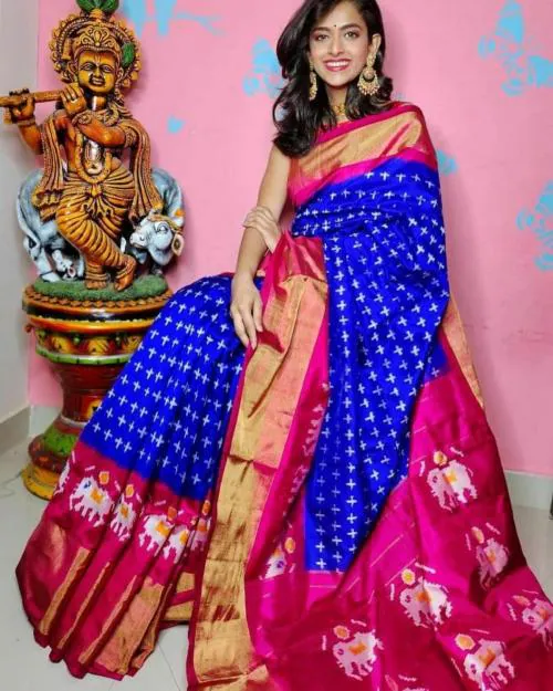 SAADHVI Blue Casual Wear Art Silk Saree saree / saree for women / sarees / sarees latest / sari