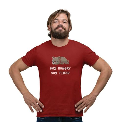The Cool Vibe Store Unisex 100 Percent Cotton Printed Hungry Tired T-Shirt