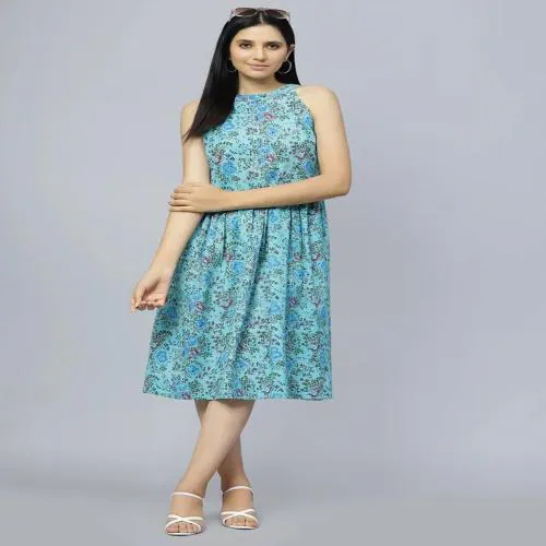 Sleeveless Knee length floral dress