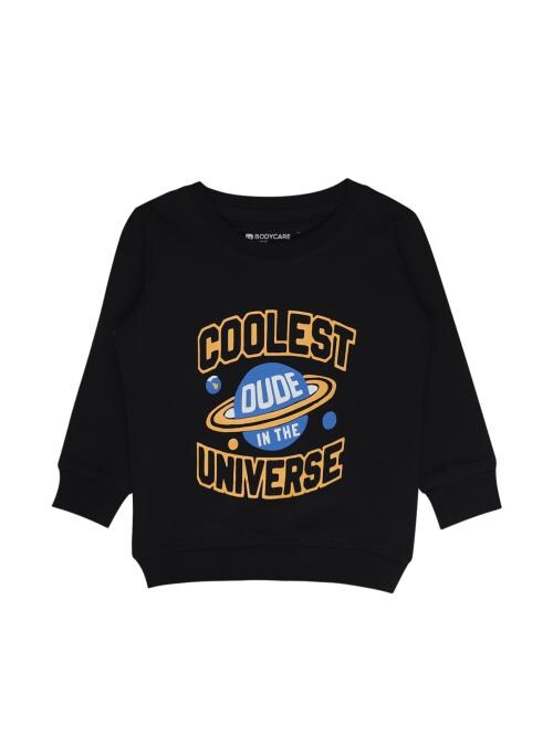 BODYCARE Boys Black Printed Cotton Sweatshirt