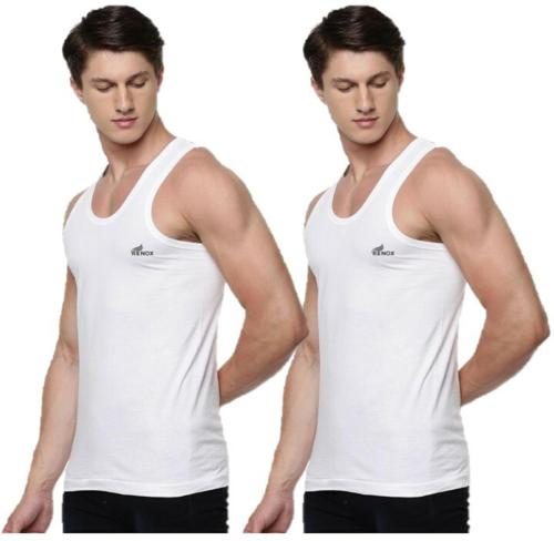Renox Men Solid Cotton Pack Of 2 Undershirt (80)_S