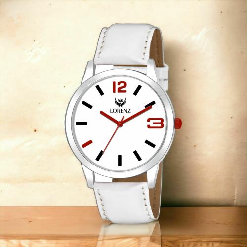 Lorenz Casual White Dial & Strap Analog Watch for Men | Watch for Boys- MK-3045K