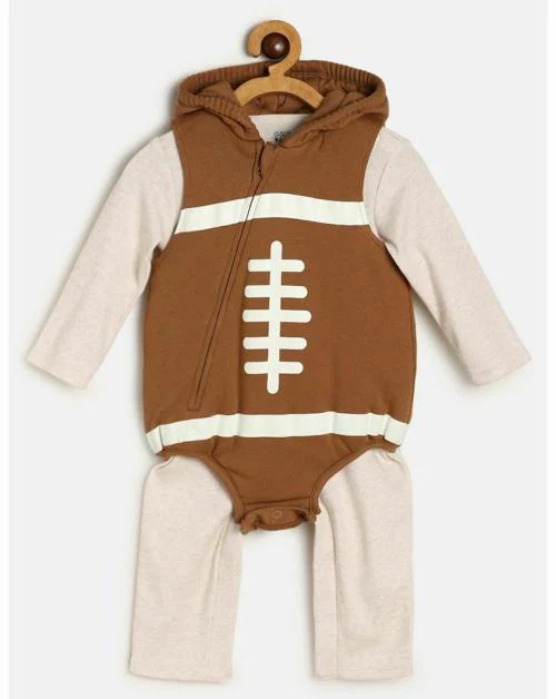 Buy MINI KLUB Baby Boys Brown Cotton Coordinate Set Online at Best
