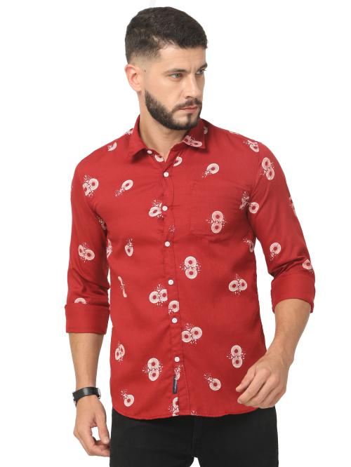 Maroon Printed Shirt